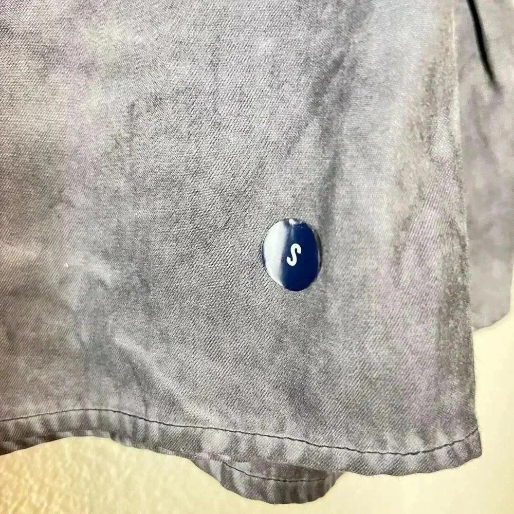NEW Hollister Womens Gray Stone Wash Peasant Blouse Sz‎ S Bell Sleeve Bohemian